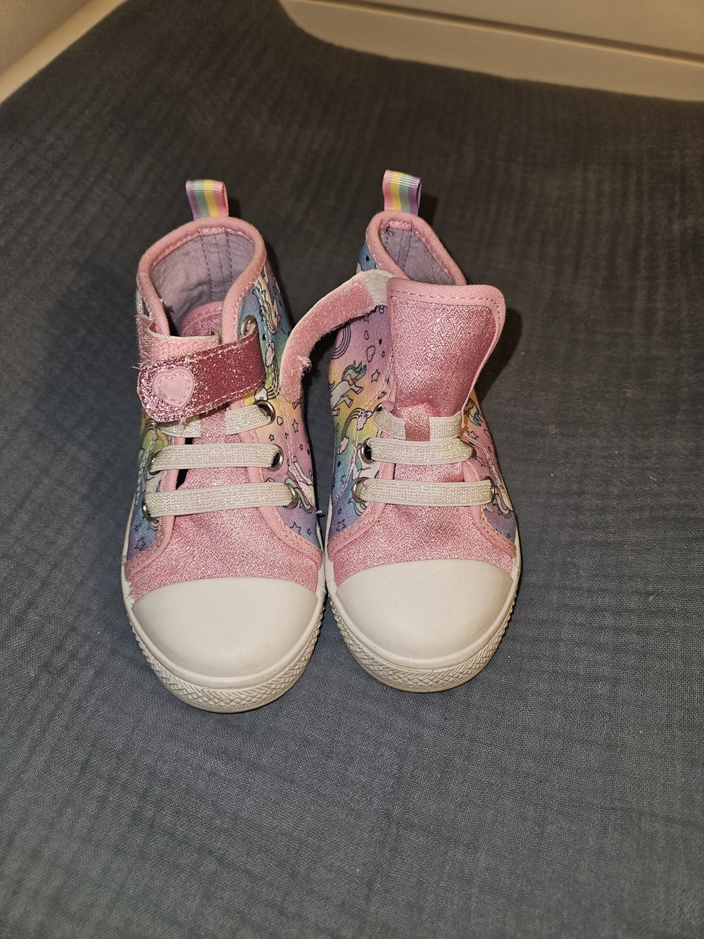 Glitter Unicorn High-Top Baby Sneakers in Pink Toddler 7